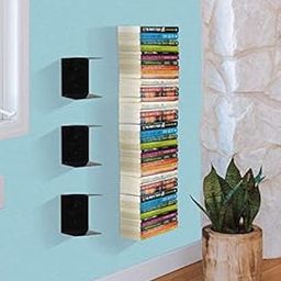Go Hooked Heavy Duty Metal Wall Mounted Book Shelves for Study Room, Living Room and Bedrooms (3 Pcs) (Black)-15