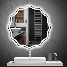 ARC homes Wall Mounted Led Mirror for Bathroom Wall (21 x 21 inches) | Washbasin Mirror with Touch Sensor 3 Color Light Mode (Blue, Warm White, White)-20