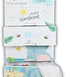 The Tickle Toe 6-Drawer Plastic Storage Cabinet for Kids | Glossy White Elephant Design | Lockable Drawers | Portable Multipurpose Wardrobe Organizer for Toys, Clothes | 51L x 33W x 103H cm-image-50