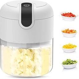 POPLEY Mini USB Wireless Electric Garlic Chopper, Mini Food Chopper Garlic Mincer Blender Meat Grinder Waterproof Rechargeable Food Processor (250ml, 37 Watts, Multicolor)-picture-14
