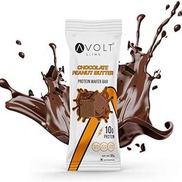 Avolt Slims Chocolate Peanut Butter Protein Wafer Bar with 10 gm Protein- Premium Protein Blend, 100% Veg, Enriched with Peanuts, Vitamins and Fiber - Energy & Immunity Booster for Fitness (Pack of 6)-image-19