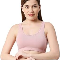 Women's Non Padded Non Wired Cotton Sports Bra JS 90 Peach 2XL-image-33