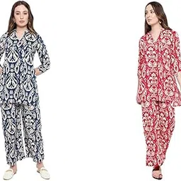 sugathari Women's Dress Batik Navy Blue V-Neck CO-ODS Set for Women (CO-ODS 97 BATIK BLUE 2XL) Women's Dress Batik Maroon V-Neck CO-ODS Set for Women (CO-ODS 97 BATIK MAROON 2XL)-picture-2