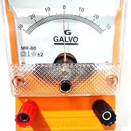 Big Size EDM-80 Desk Stand Analog 30-0-30 (20uA/Div) Moving Coil Galvanometer (Black) Potable Galvo Meter used in labs for experiments.-1