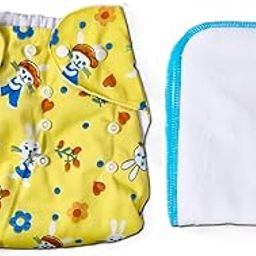 Leakage-Proof Reusable Cloth Diapers for Babies High Absorbent washable cloth diaper free size adjustable Pack of 1, Printed-9