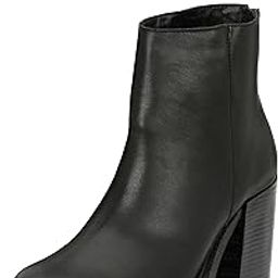 el paso Black Leather Casual High Heel Boots for Women-picture-6