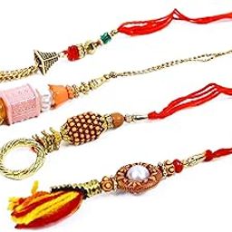 Simple Lumba Rakhi For Bhabhi, Sister, Rakhi Pack of 4-10