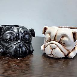 Inara Creation Dog Ashtray Smoking for Home, Office and Bar (Black & Beige) - Set of 2-picture-14