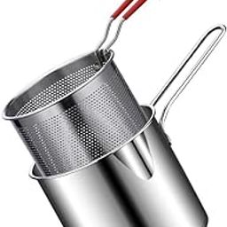 Small Deep Frying Pot with Basket – 1200ML Stainless Steel Mini Fryer Pot with Long Handle for French Fries, Shrimp, Fish, and Chicken Wings (1-Piece)-picture-19