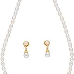 Freshwater Pearl Pendant Necklace set | Necklace to Gift Women & Girls| With Certificate of Authenticity-43