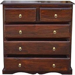 Royal Wood Sheesam Wood 5 Chest Drawer Storage Cabinet for Home Maple Finish (Brown)-picture-15