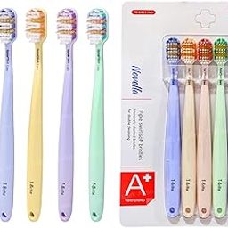 ArtSpark Tooth Brush Set - 5 Pcs Toothbrush for Kids & Adults, Triple Swirl Soft Bristles for Sensitive Teeth, Manual Tooth Brush for Adults (Multi-Color)-image-38