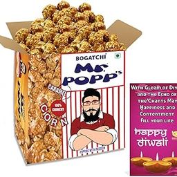 BOGATCHI Mr.POPP's Caramel Popcorn, 100% Crunchy Mushroom Popped Kernels, Handcrafted Gourmet Popcorn, Best Diwali Gift Option, 250g + Free Happy Diwali Greeting Card-image-17