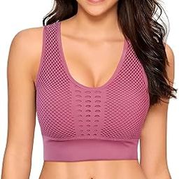 Mesh Support Racerback Sports Bra | Breathable, High-Support, Padded, Non-Wire, Workout Bra for Yoga, Running, and Fitness | Sizes M to 3XL-image-51