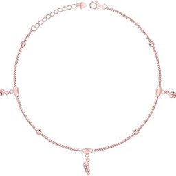 925 Silver Rose Gold Delicate Leaf Anklet | Gifts for Women and Girls | With Certificate of Authenticity and 925 Stamp | 6 Months Warranty-image-27