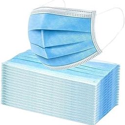 RUDRAKSH SURGICAL AND MEDICINE Melt-Blown Fabric Disposable Face Mask with Nose Clip (Blue, Pack of 50) for Unisex-picture-0