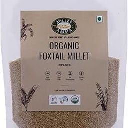 Millet Amma Unpolished CERTIFIED ORGANIC Foxtail Millet Grains | 1 Kg Pack | (korralu | Korra | Thinai | Kaon | Kang | Kangni | Kakum | Navani ) | Rich in Fibre Than Rice & Dietary fibre , Good Diabetic Food, Low GI , Gluten free-2