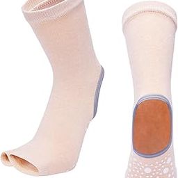 THE STYLE SUTRA®Yoga Socks Women Non Skid Grips Pilates Fitness Ballet Exercise Sock Beige-image-79