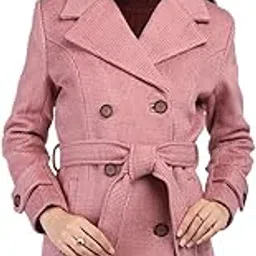 honnete Regular Fit Stylish Emily Houndstooth Trench Double Breasted Women Coat for Winter-picture-29