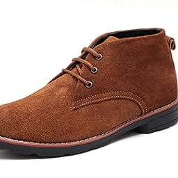 Men's Suede Leather High Ankle Chukka Boots-image-67