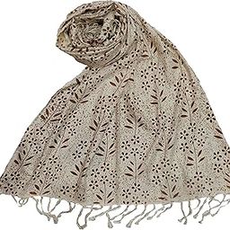 FAMOUS TEXTILE Women's Floral Printed Rayon, Scarf, Scarves, Stole Printed (BROWN, White) COLOR SUMMER SPECIAL SOFT SMOOTH USE IN ALL PURPOSE.-image-11
