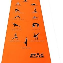 Stag Yoga Mantra Asana Orange Mat (6 mm) With Bag | Home and Gym Use for Men and Women | With Cover | For Yoga, Pilates, Exercises-image-5