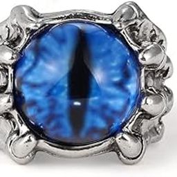 Unisex Adjustable Devil's Eye Punk Glass Eye Ring - Alloy Silver Plated-image-65