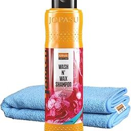 Jopasu Wash N' Wax Car Shampoo 300 ml with 320 GSM 40X40 Microfirbe Cloth For Cleaning Cars | Removes Dirt, Mud & Grease | Provides High Cluster and Protection-image-83