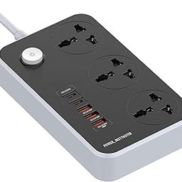 ower Strip Surge Protector with 3 Universal International Socket & Smart 6 USB Charging Ports 3.4A || 2 Metre Cord Length-1pc-image-57