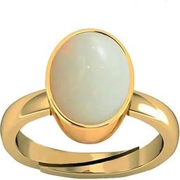 7.25 Ratti Natural Fire Opal Stone Rashi Ratna Original and Certified Lab Precious Gemstone Unheated and White Fire Opal Loose Gemstone Adjustable Ring-image-45