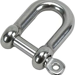 WeighTAJ Stainless Steel SS304 Dee Shackle - Chain Shackle - Silver Finish - Ideal for Shade, Sail, Marine, Construction and Industrial Use (12mm, 1)-image-0