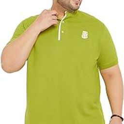 Plus Size Men's Regular Fit Solid Henley Tshirt-image-14