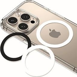 RIGGEAR for MagSafe Ring Sticker, Universal Metal Plate Adapter Ring for Phones/Cases to Work with Magnetic Accessories - Black & White (Pack of 2)-2