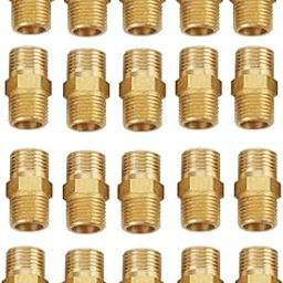 Hex Nipple, Brass Hex Nipple, 1/8 External Thread Hex Nipple Fitting Quick Adapter-image-15