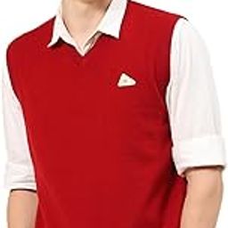 monte carlo Mens Solid Wine V Neck Sleeveless Sweater_1240521SL-1146-picture-2
