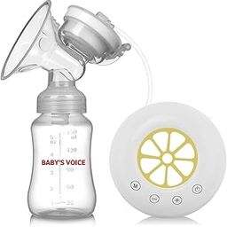 Babys voice Breast Pumps, Breast Pump Safe Milk Storage Bottle Control Milk Suction and Breast Massager Breast Care with Lid for Baby Breastfeeding & accessories (Electric Breast Pump Lemon Style)-image-97