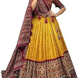 Women's Wedding Special Tussar Silk With Kalamkari Print Lehenga Choli ready to wear Chaniya choli for women flared lehenga-picture-44