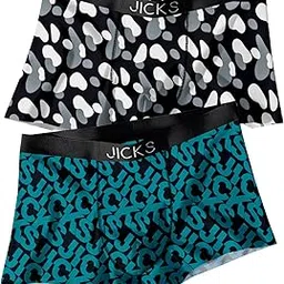 Men's Extra Thin Elastic Underwear Long Comfortable Breathable Comfort Boxer Brief Imported Material All Over Printed Design Multicolor Pack of 2 Size-Medium-image-9
