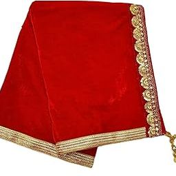 Men's Red Stole Dupatta in velvet for Kurta/Sherwani/Achkan/Suit (2.25m) Pack of 1-image-23