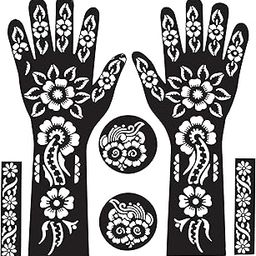 Ivana's Full Hand Mehndi Stencil Design Full Hand Set | Henna Tattoo stencil for Women, Girls and kids | Easy to use in just 4 steps | Mehandi Sticker | (FL-01)-image-57
