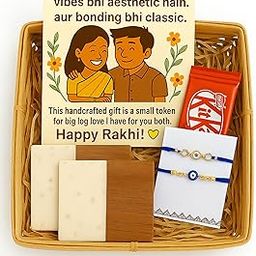 CHAAK Rakhi Premium Gift Box for Brother &Sister-in-Law | 6 Inclusions | 2 Combo Nazar Kavach Evil Eye Rakhi Hamper for Brother and bhabhi-image-73
