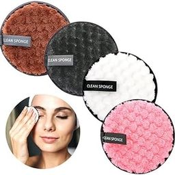 KitchenFest® Reusable Makeup Remover Pads, Round Soft Microfiber Facial Cleansing Puff, Double-Sided, Washable, Chemical Free Eye Makeup Removal - Multicolor, 1 Pcs (1)-4