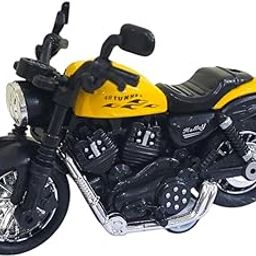 SAI FUNSTERIA Miniature Bike Toy, 1:14 Scale, Metal Die-Cast with Steerable Handlebars, Free Rolling Wheels Pack of 1 (Miniature Bike Toys) Colour as per Stock-image-21