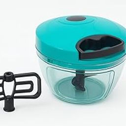 Handy Food Chopper with Pull String, Compact Kitchen mini Plastic Vegetable Mincer, (green)-13