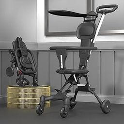 StarAndDaisy Premium Baby Stroller | 0–3 Years | Lightweight, Foldable, 360° Rotating Seat, Reclining Backrest, Adjustable Handle, 5-Point Harness – Black-19