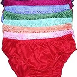 Shiny Silk Satin Glossy Multicolor Panty Combo of 10 Small Size-image-84