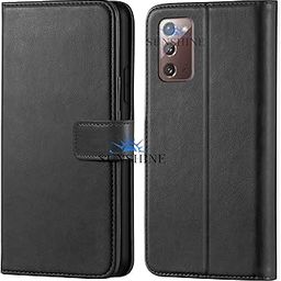 SUNSHINE® Leather Vintage Shock Proof Flip Case Back Cover for Samsung Note 20 Sport (Flexible | Leather Finish | Card Pockets Wallet & Stand | Black)-image-75
