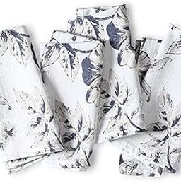 Palisa Cloth Napkins Set of 4 18x18 Inches - Decorative Floral Toile Print Spring Dinner Napkins for Easter Decor Wedding, Soft Washable 100% Cotton Printed Table Linen for Everyday Use - Grey Beige-image-60