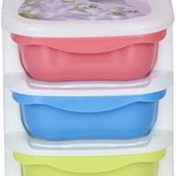 SURPLAST Chest of Drawers. 3 -Tier Drawer Medium Size Chester Storage Organizer Cabinet (Matte, Multi-Colored, Sigma Drawer 3)-image-71