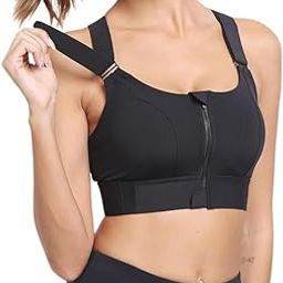 Women's Polyester Spandex High Impact Front Zip Sports BraWire-Free Full Coverage Lightly Padded Sports Bra - Comfortable & Supportive Everyday-picture-0